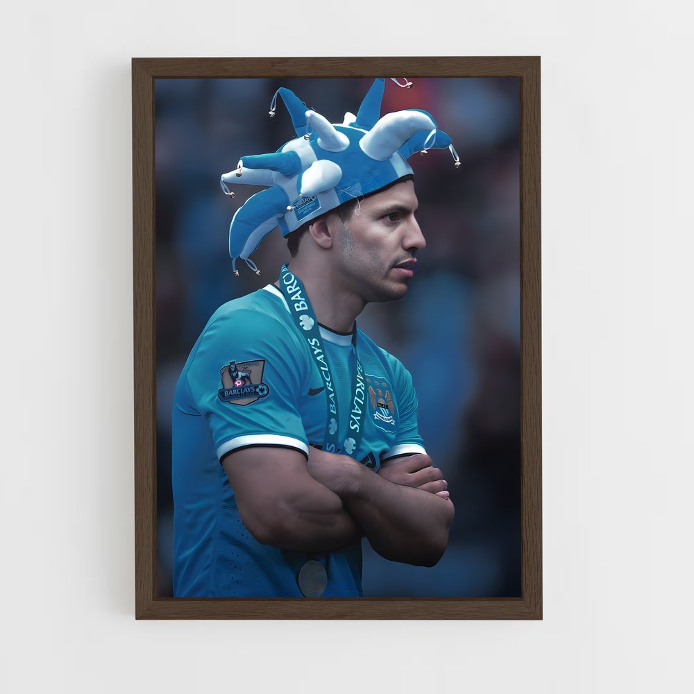 ap-sergio aguero-12 cadre Bois foncé