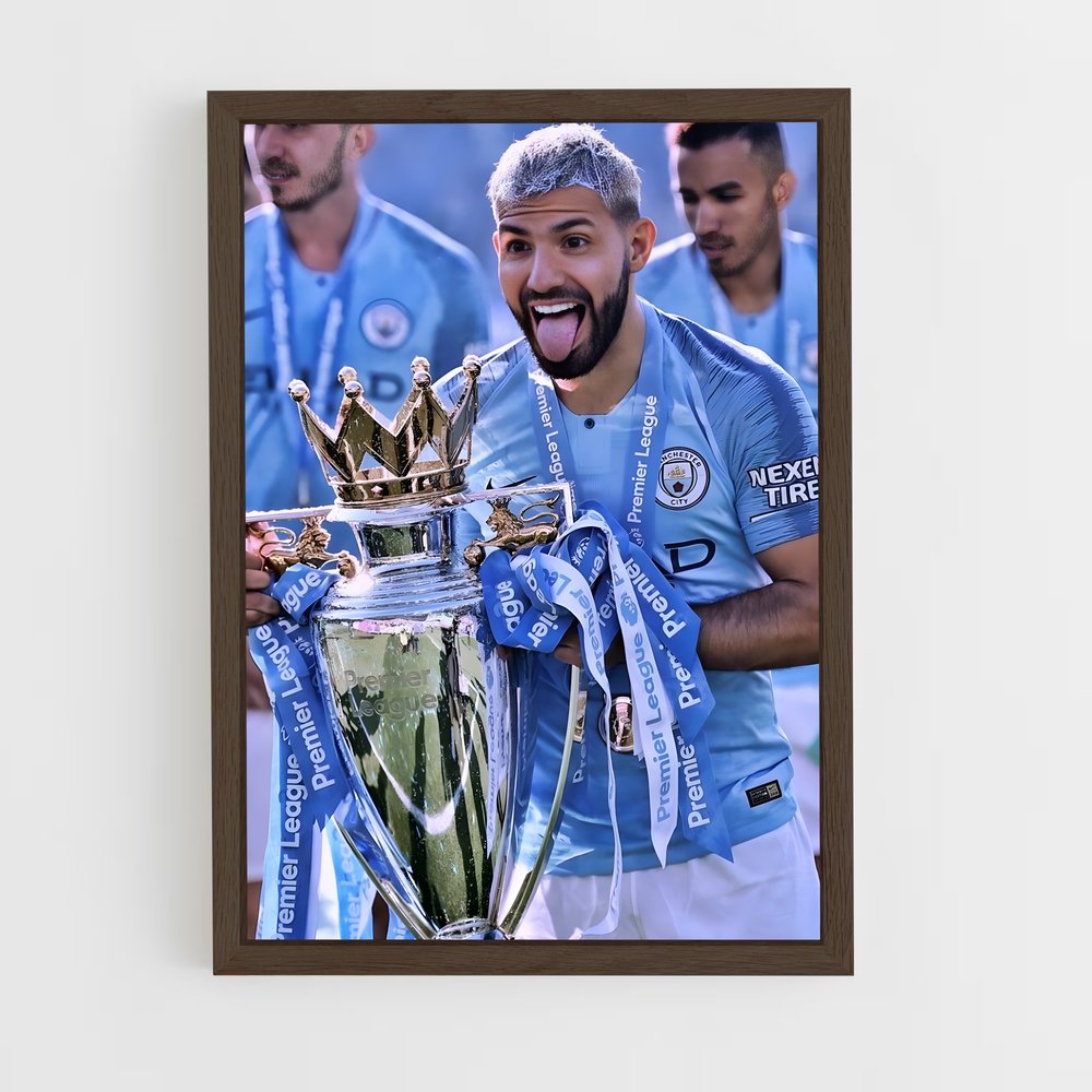 ap-sergio aguero-3 cadre Bois foncé