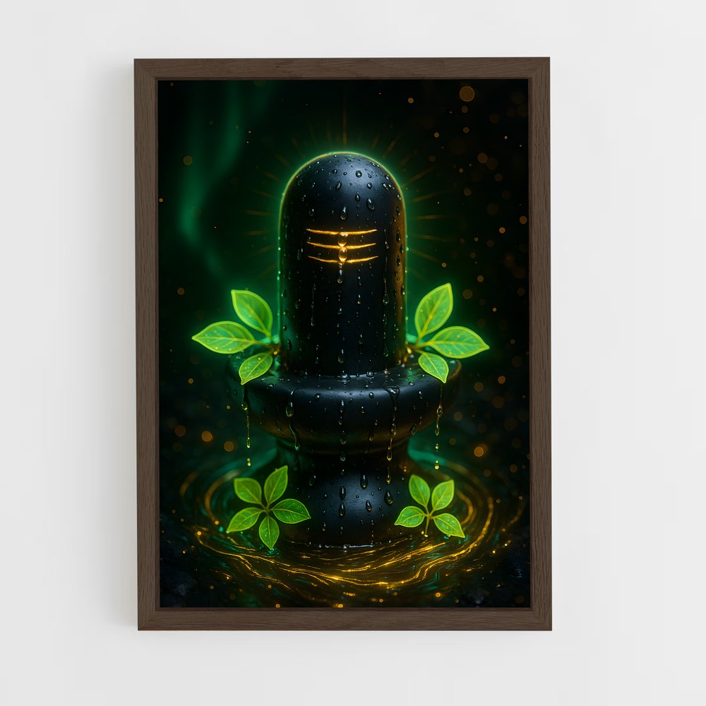 ap-shiva lingam-3 cadre Bois foncé