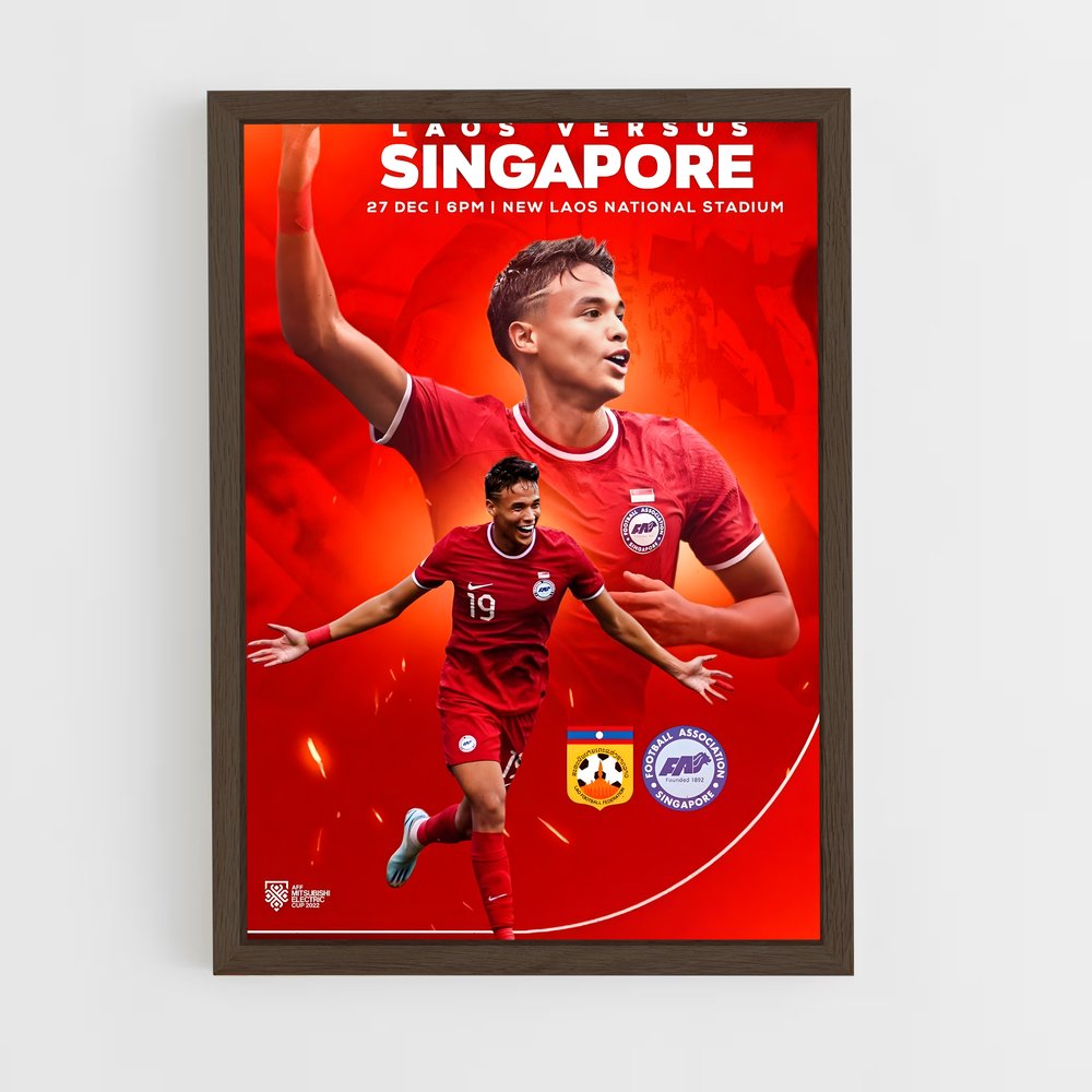 ap-singapore national football team-1 cadre Bois foncé