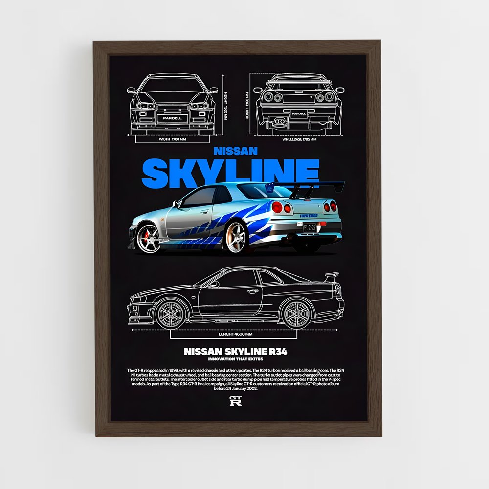 ap-skyline gt-r r34-3 cadre Bois foncé