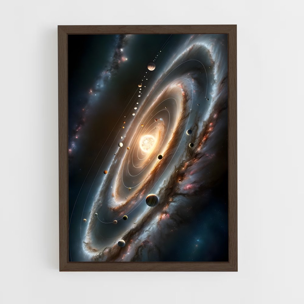 ap-solar system-12 cadre Bois foncé