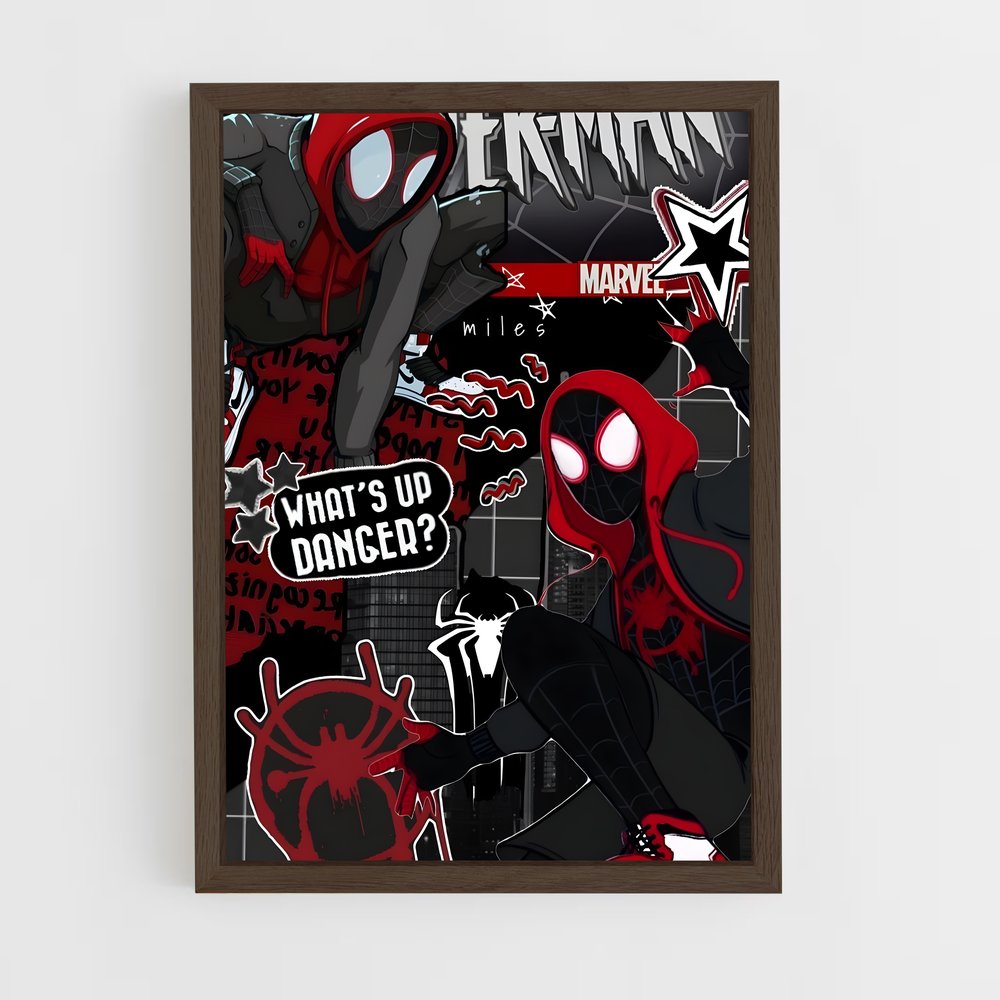 ap-spider man miles morales-9 cadre Bois foncé