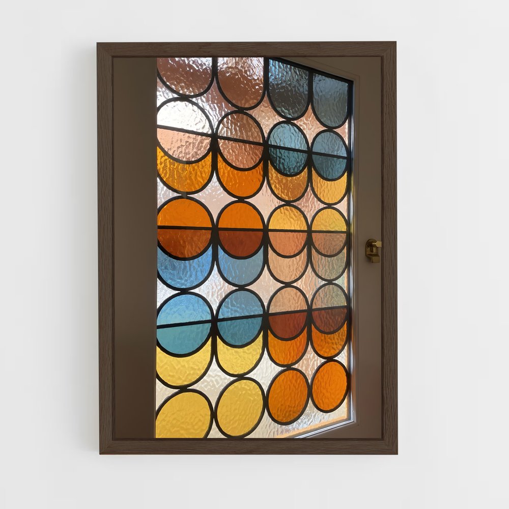 ap-stained glass windows-10 cadre Bois foncé