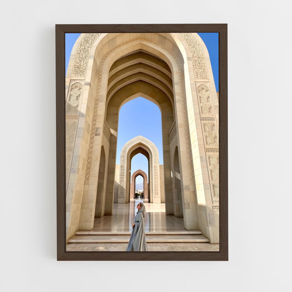 ap-sultan qaboos grand mosque-5 cadre Bois foncé