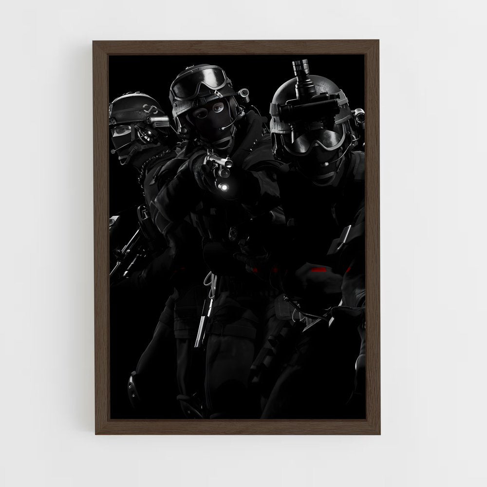 ap-swat team-3 cadre Bois foncé
