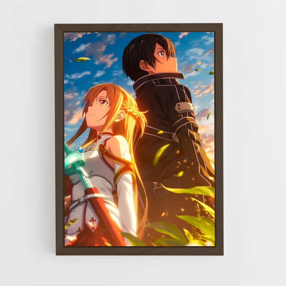 ap-sword art online-15 cadre Bois foncé