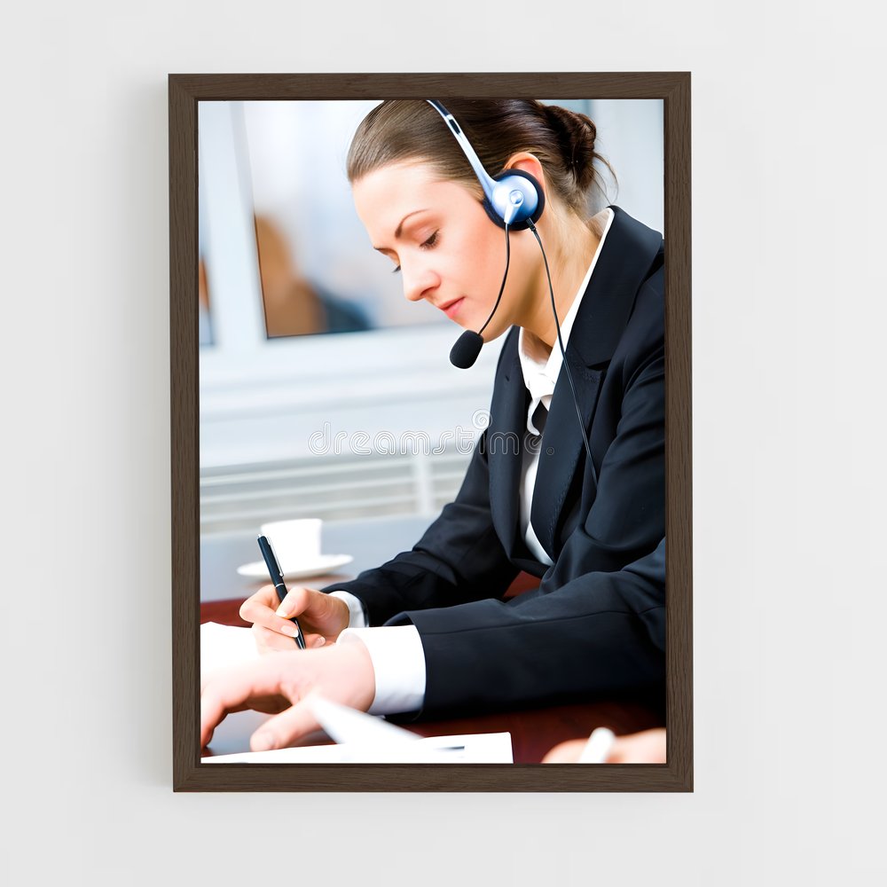 ap-telephone operator-1 cadre Bois foncé