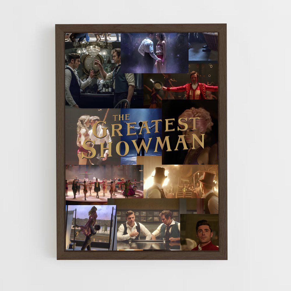 ap-the greatest showman-3 cadre Bois foncé