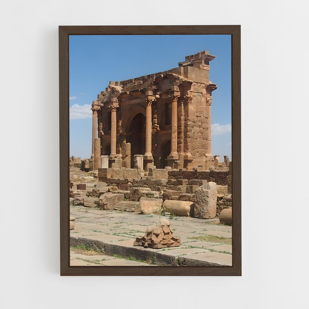 ap-timgad roman ruins-3 cadre Bois foncé