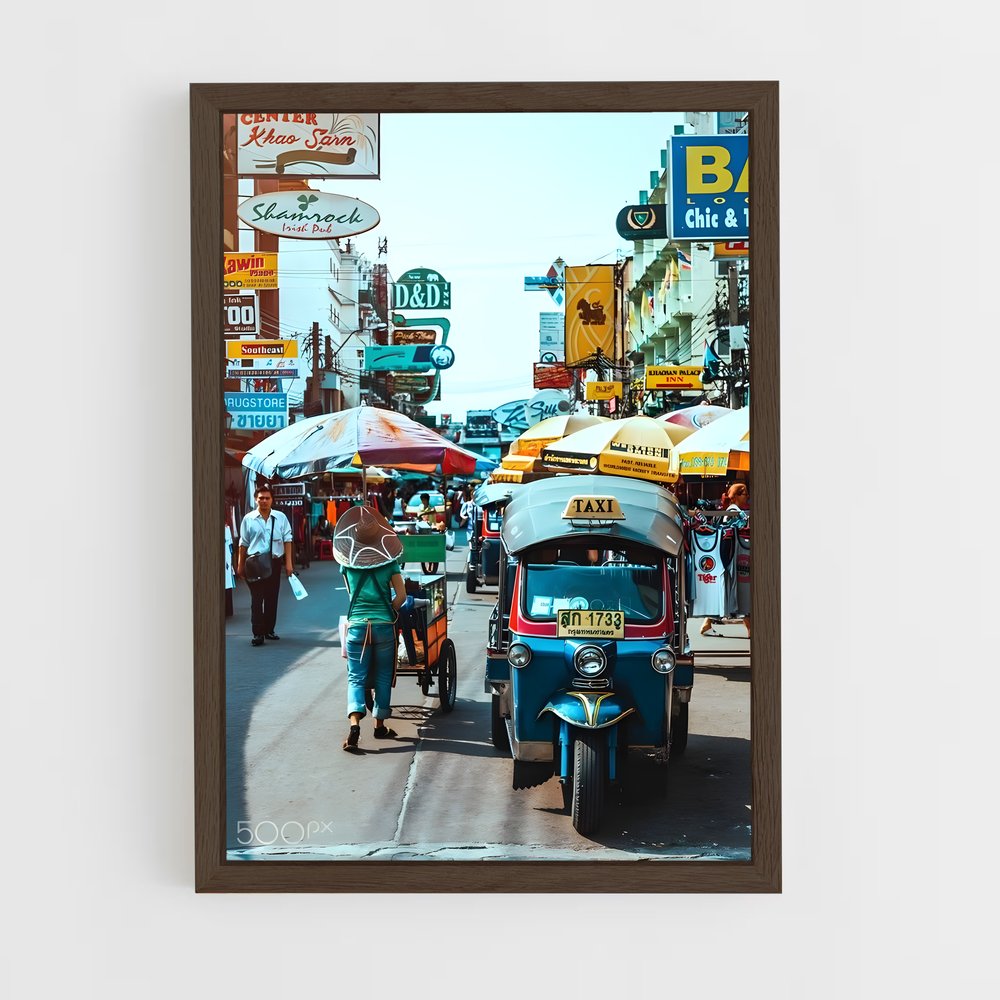 ap-tuk tuk bangkok-5 cadre Bois foncé