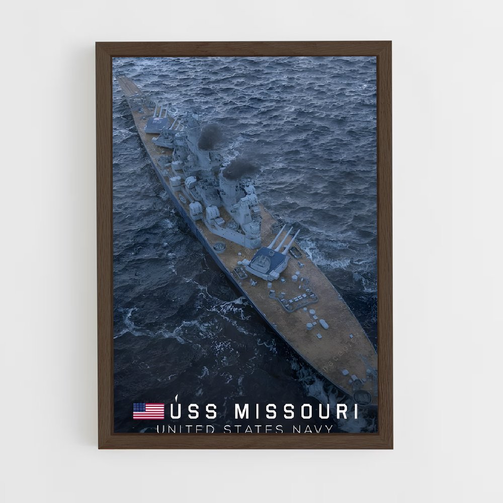 ap-uss missouri-2 cadre Bois foncé