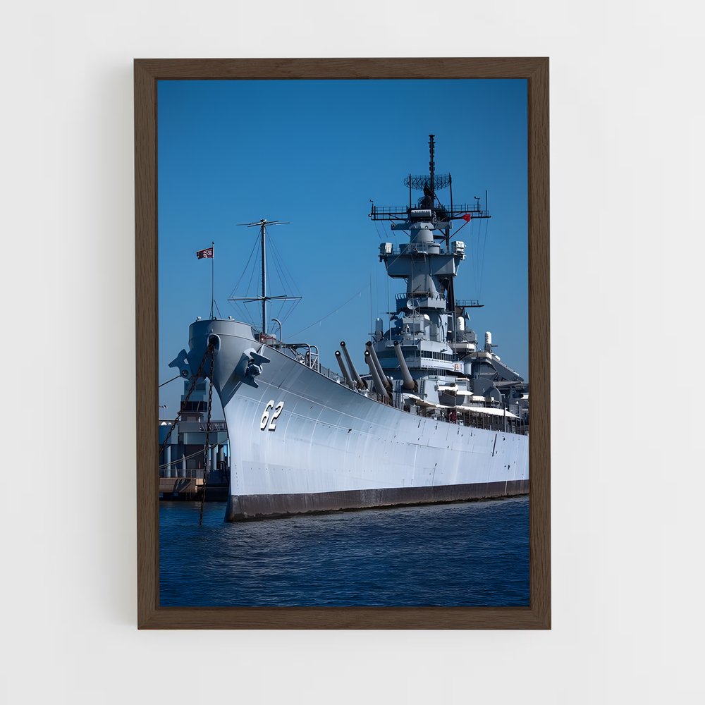 ap-uss new jersey-1 cadre Bois foncé