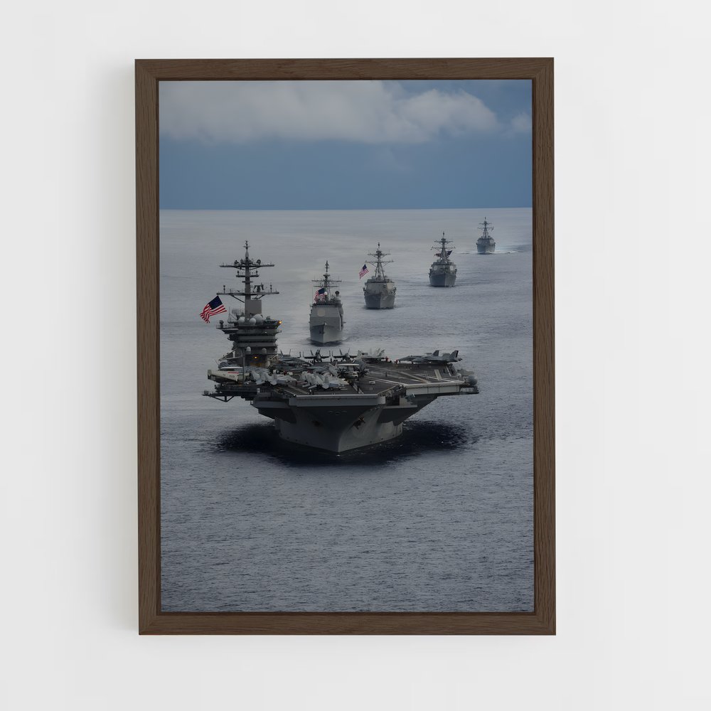 ap-uss theodore roosevelt-1 cadre Bois foncé