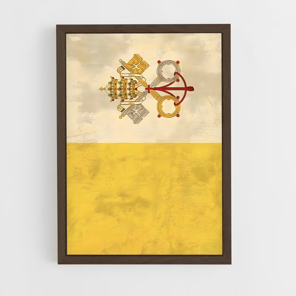 ap-vatican flag-1 cadre Bois foncé