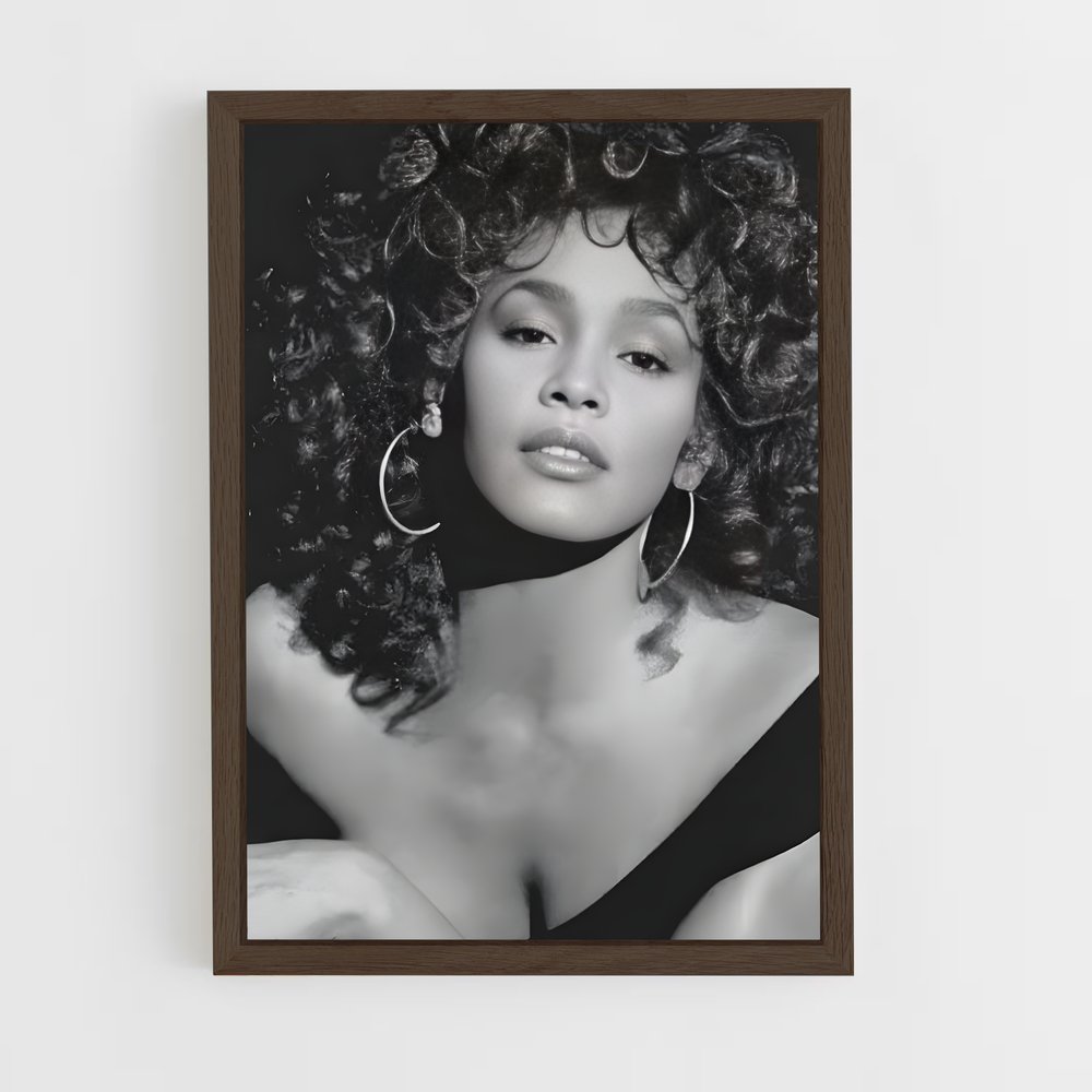 ap-whitney houston-7 cadre Bois foncé