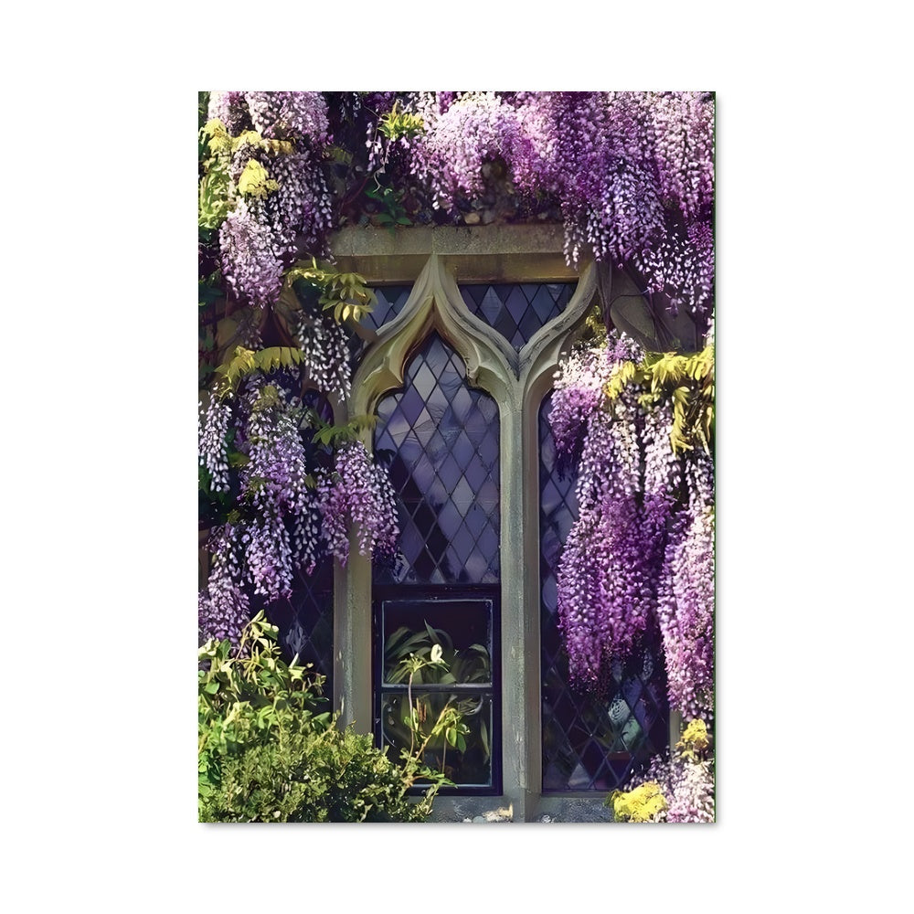 Poster Fenêtre Fleurie