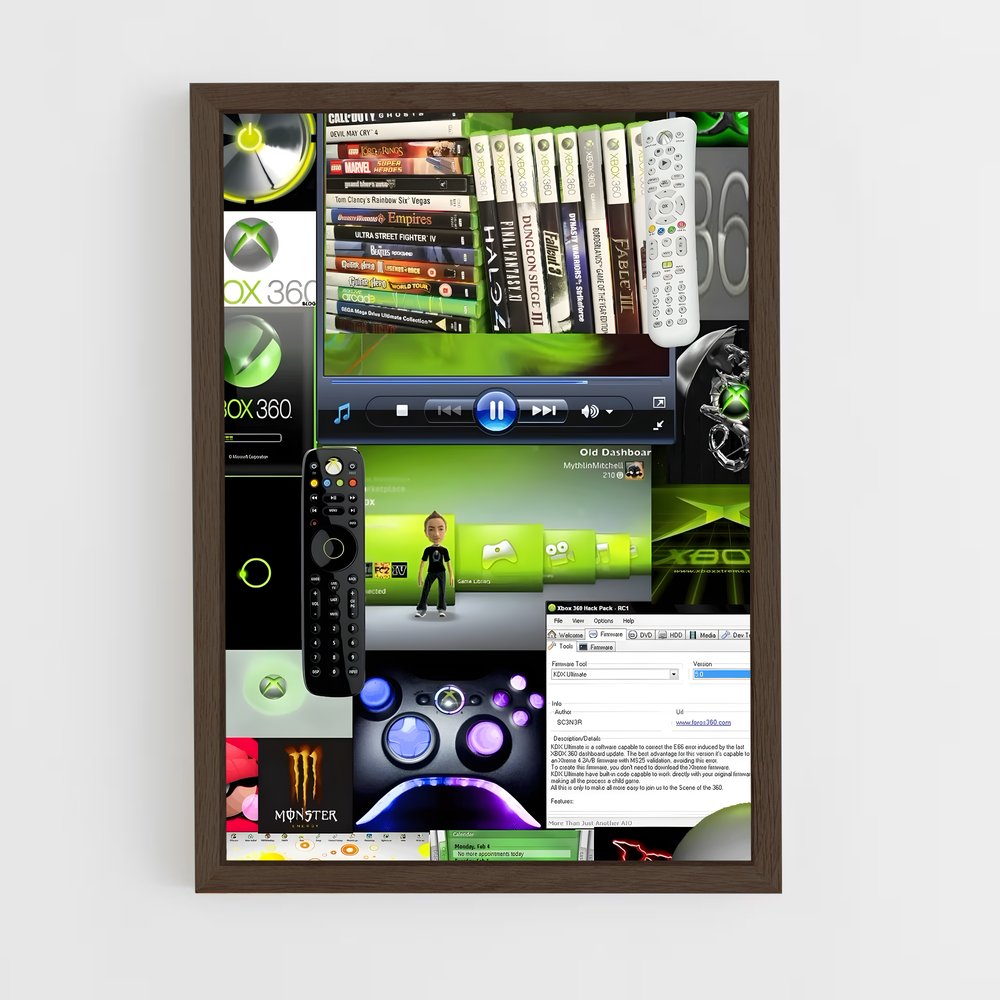 ap-xbox 360-1 cadre Bois foncé