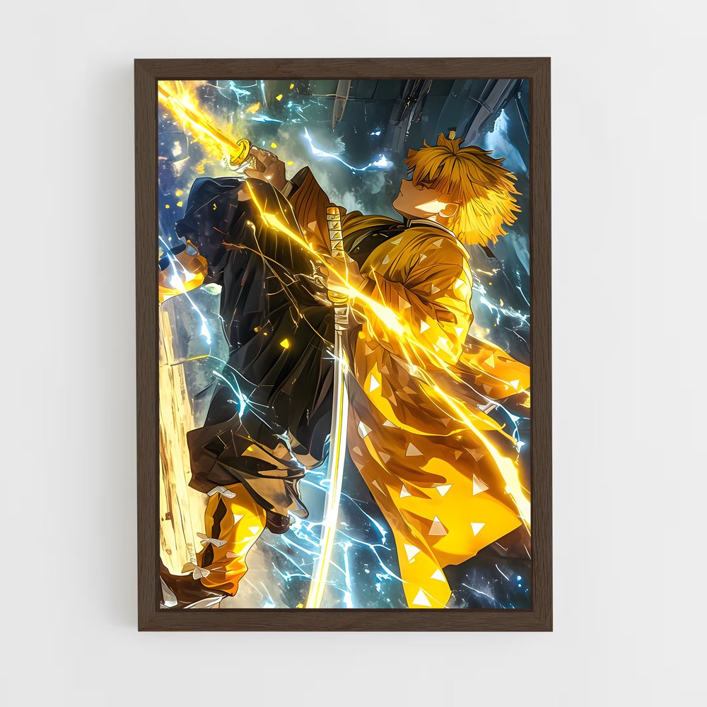 ap-zenitsu agatsuma-2 cadre Bois foncé