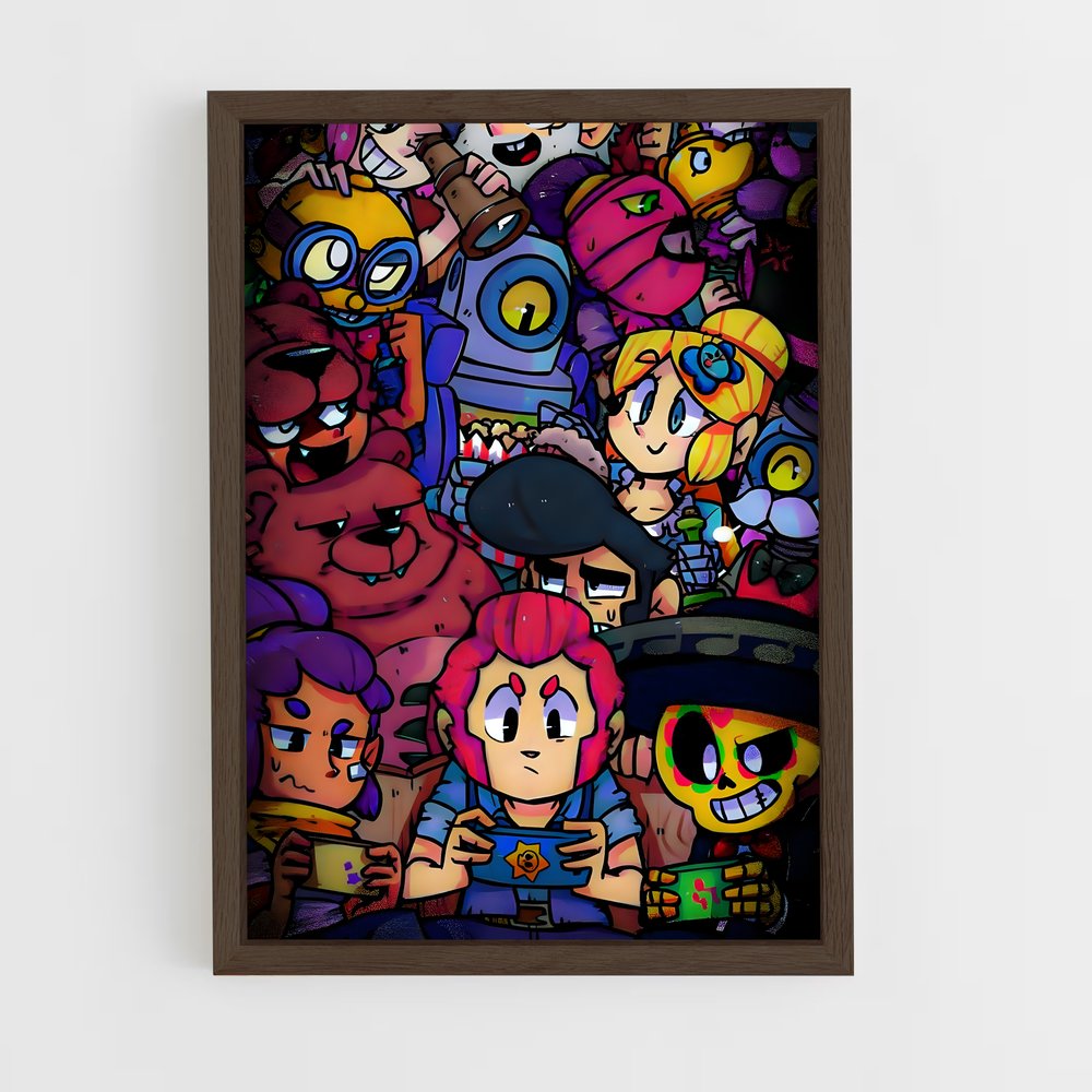 brawl-stars-21 cadre Bois foncé