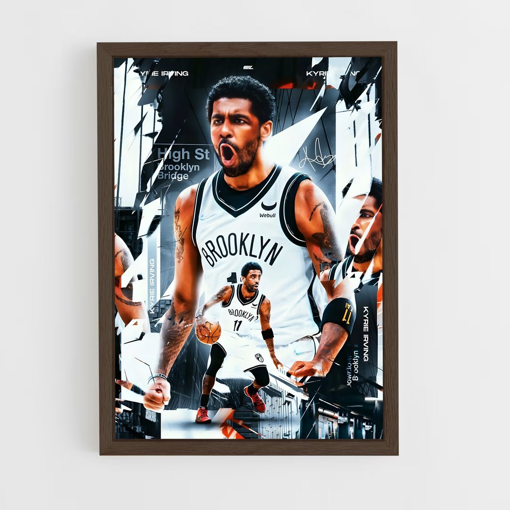 brooklyn-nets-9 cadre Bois foncé