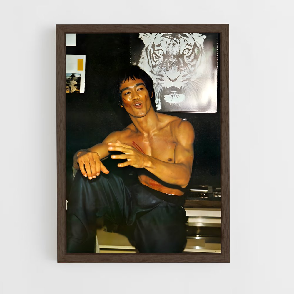 bruce-lee-1 cadre Bois foncé