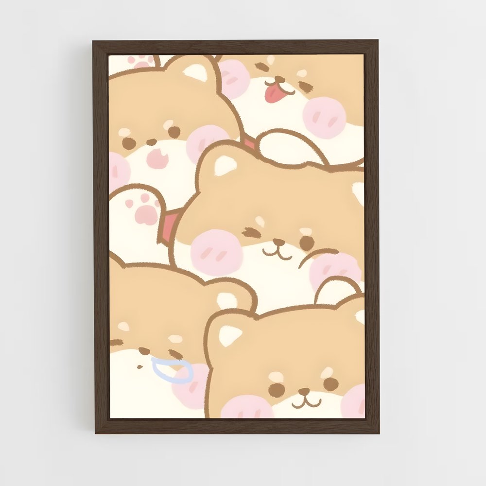cute-animals-17 cadre Bois foncé