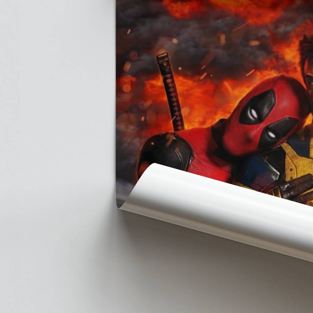 Poster Deadpool Wolverine Esplosione