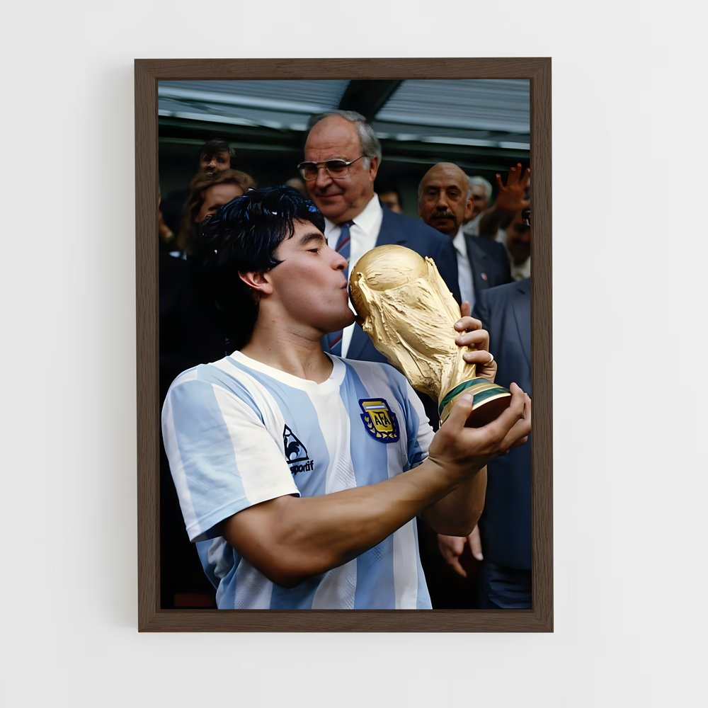 diego-maradona-2 cadre Bois foncé