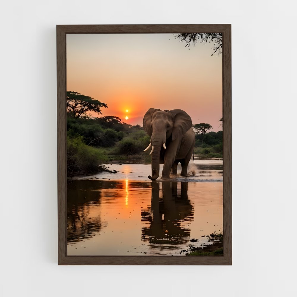 elephant-3 cadre Bois foncé