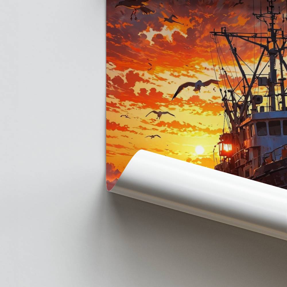 Poster Bateau au Crépuscule