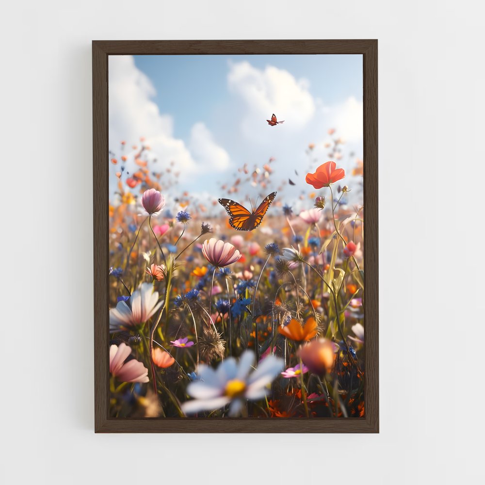 flower-1 cadre Bois foncé