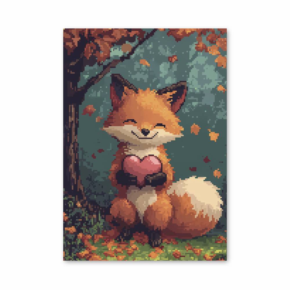 Poster Renard Cœur d'Automne