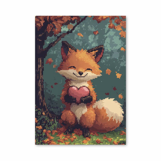 Poster Renard Cœur d'Automne