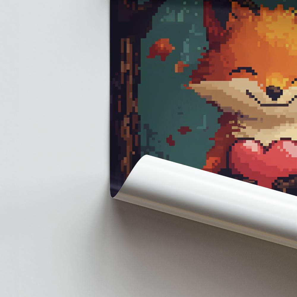 Poster del cuore d'autunno della volpe
