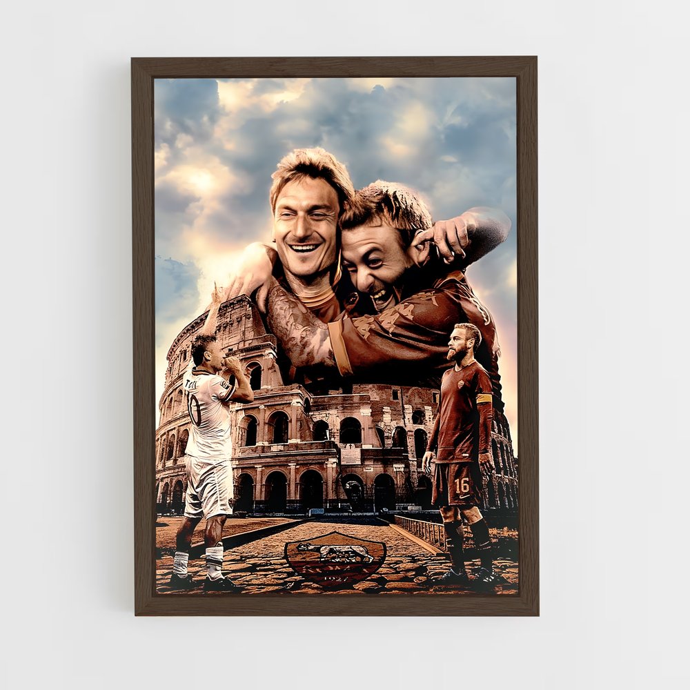 francesco-totti-12 cadre Bois foncé