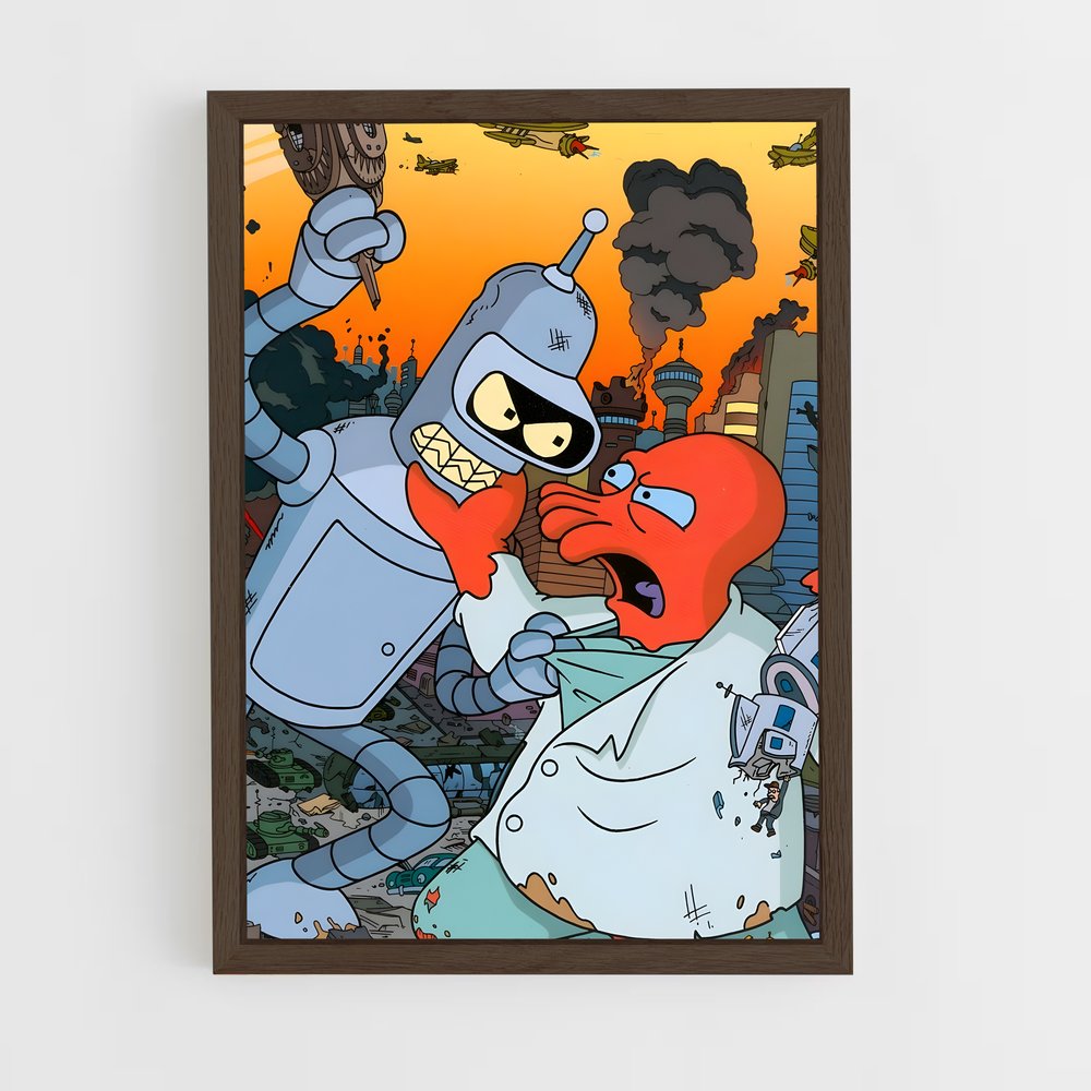 futurama-10 cadre Bois foncé