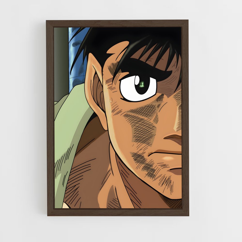 hajime-no-ippo-8 cadre Bois foncé