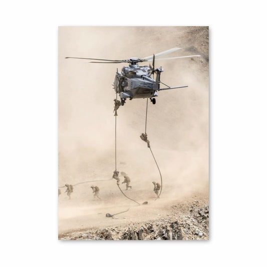 Poster Hélicoptère Troupes
