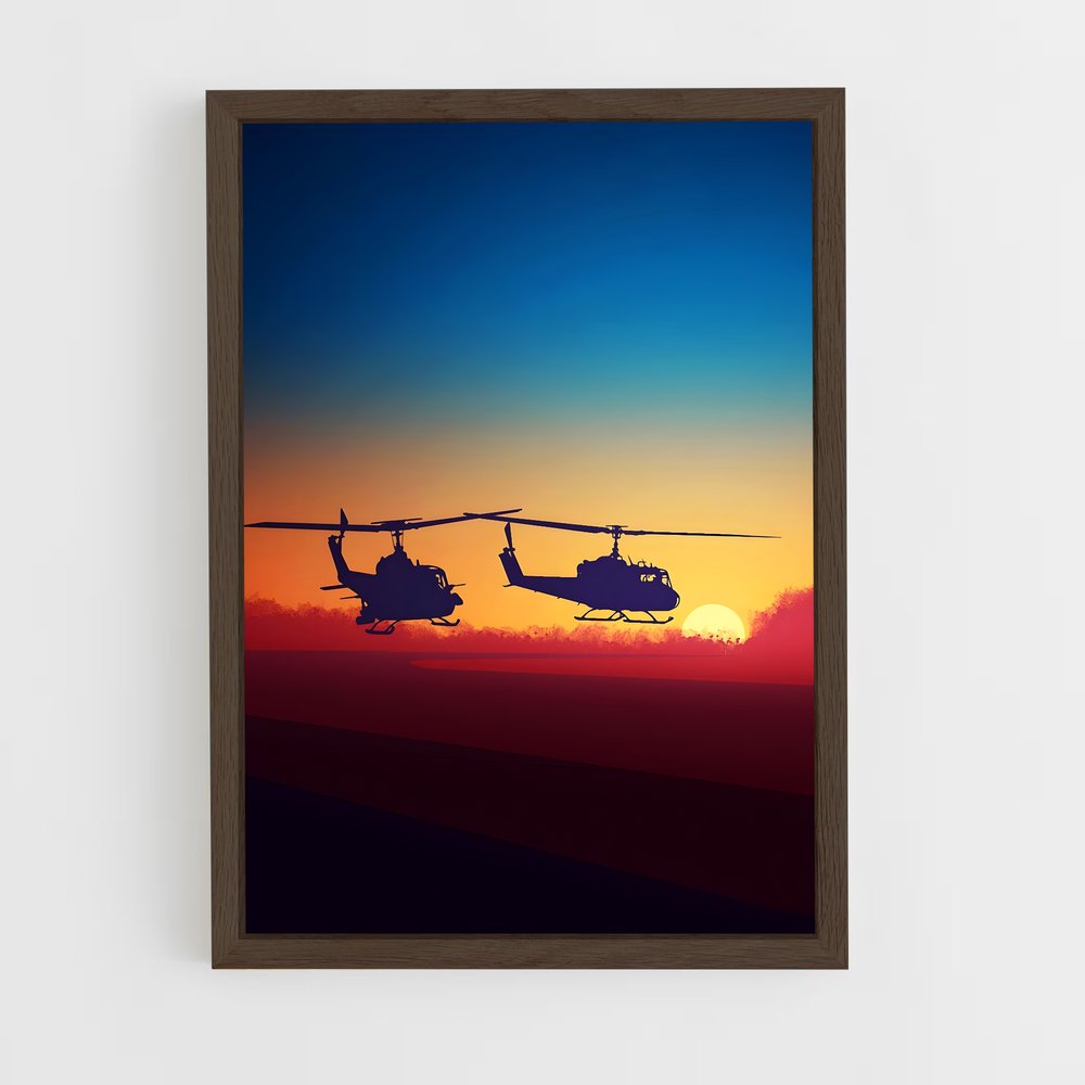 helicopter-4 cadre Bois foncé