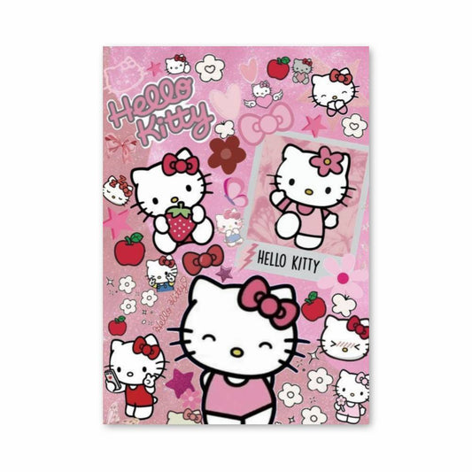 Poster Hello Kitty Fraises et Fleurs