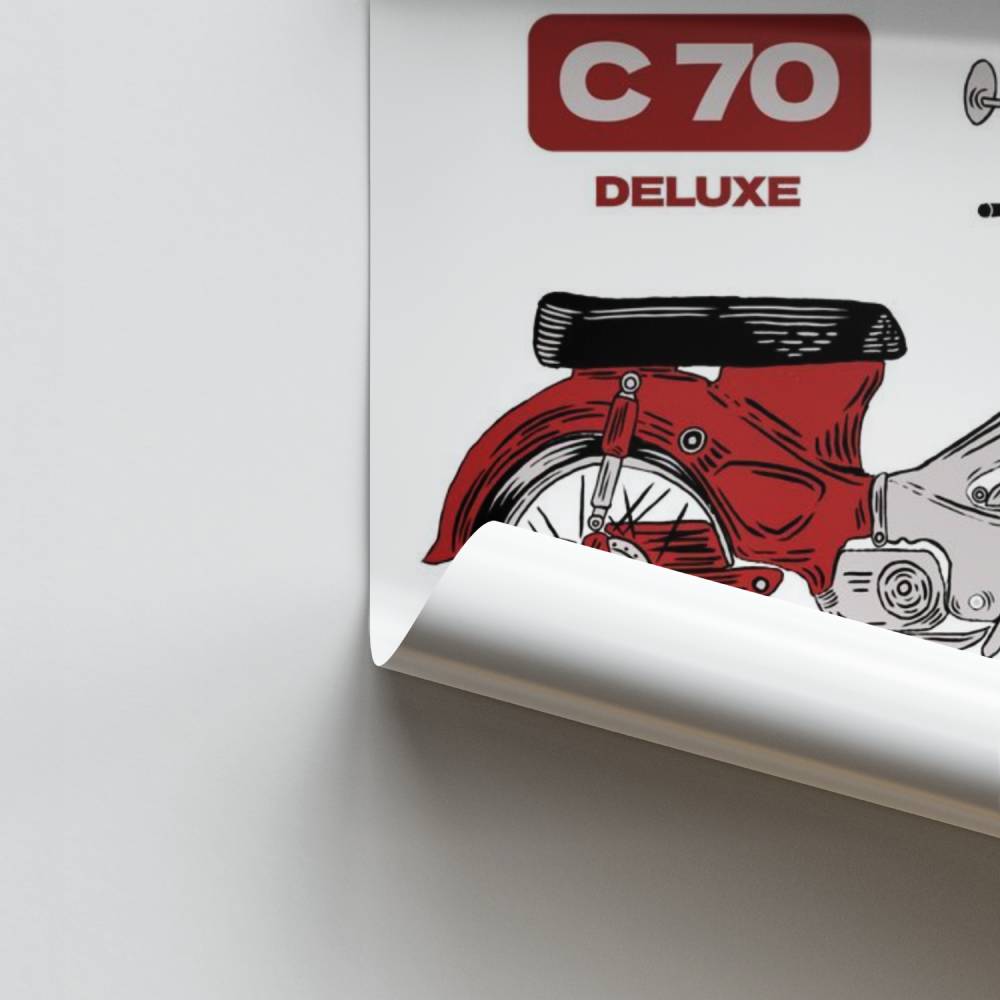 Poster retrò della Honda C70