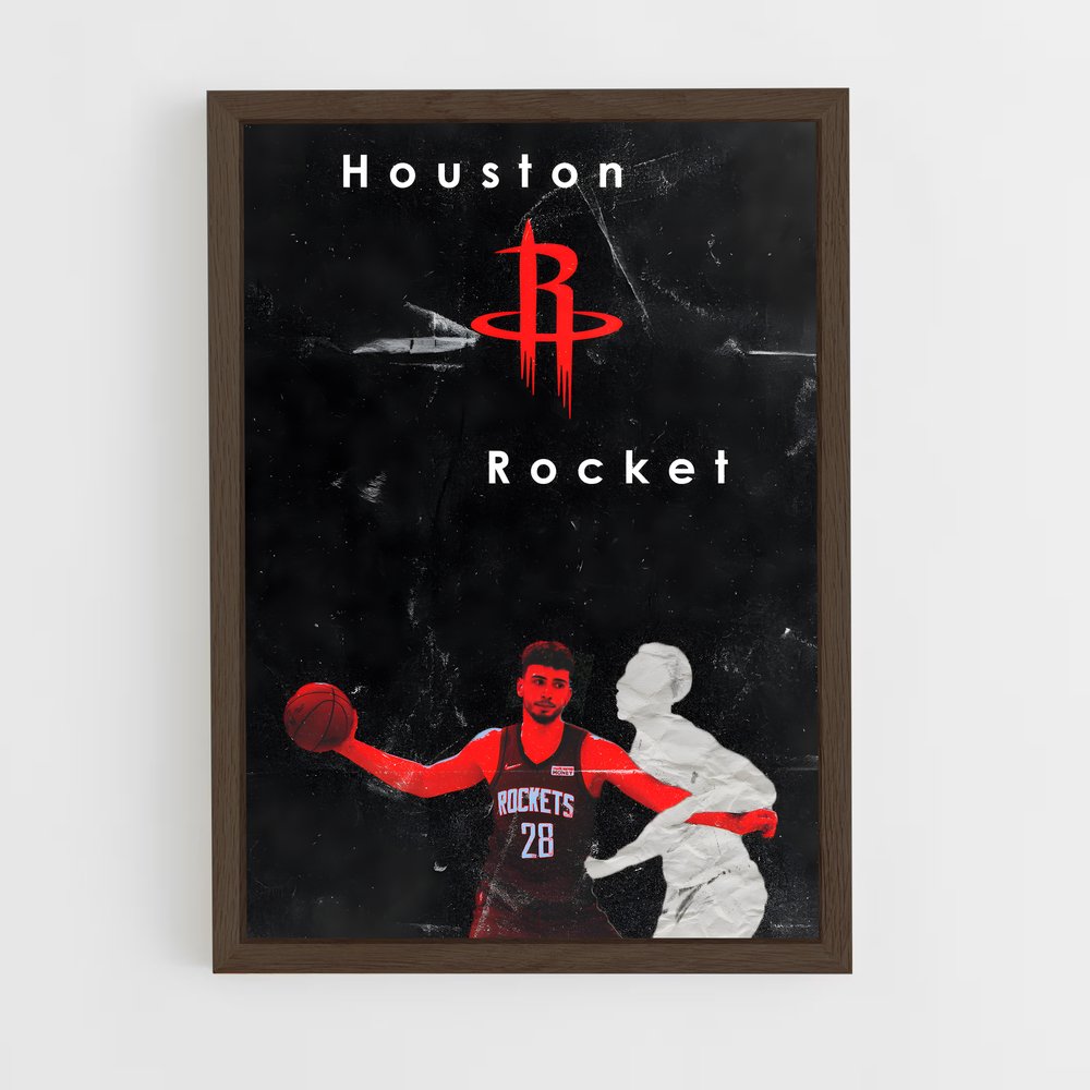 houston-rockets-4 cadre Bois foncé