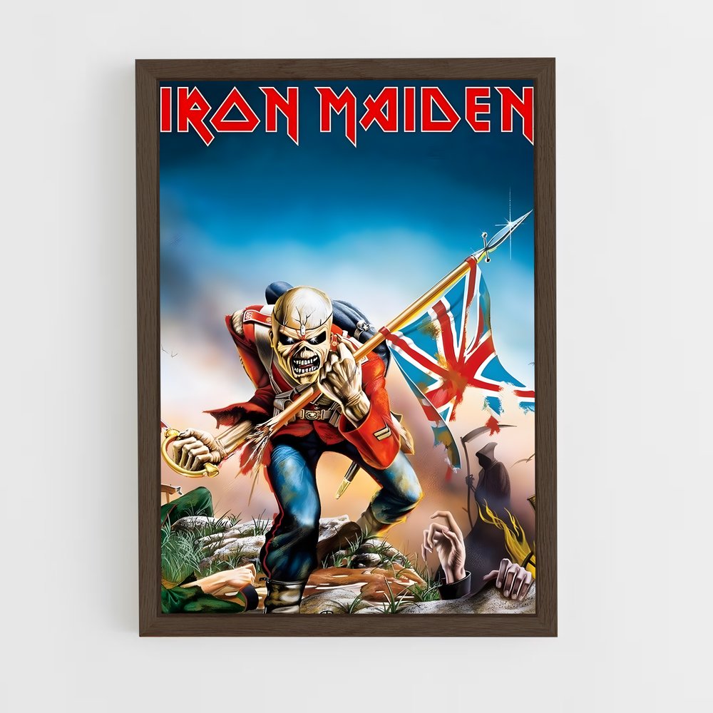 iron-maiden-16 cadre Bois foncé