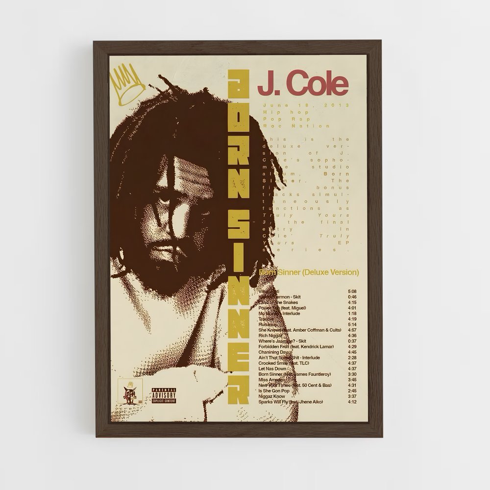 j-cole-2 cadre Bois foncé