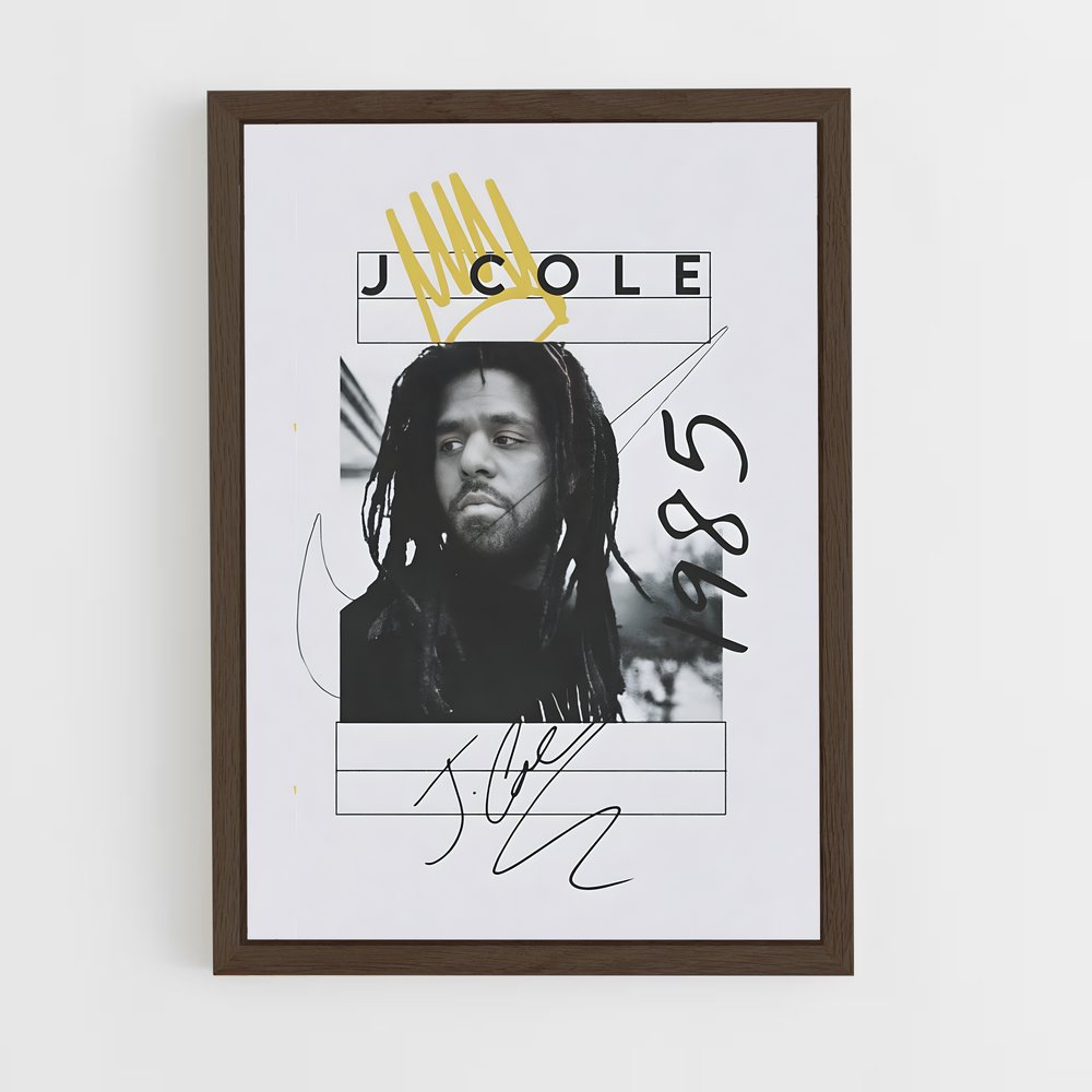 j-cole-7 cadre Bois foncé
