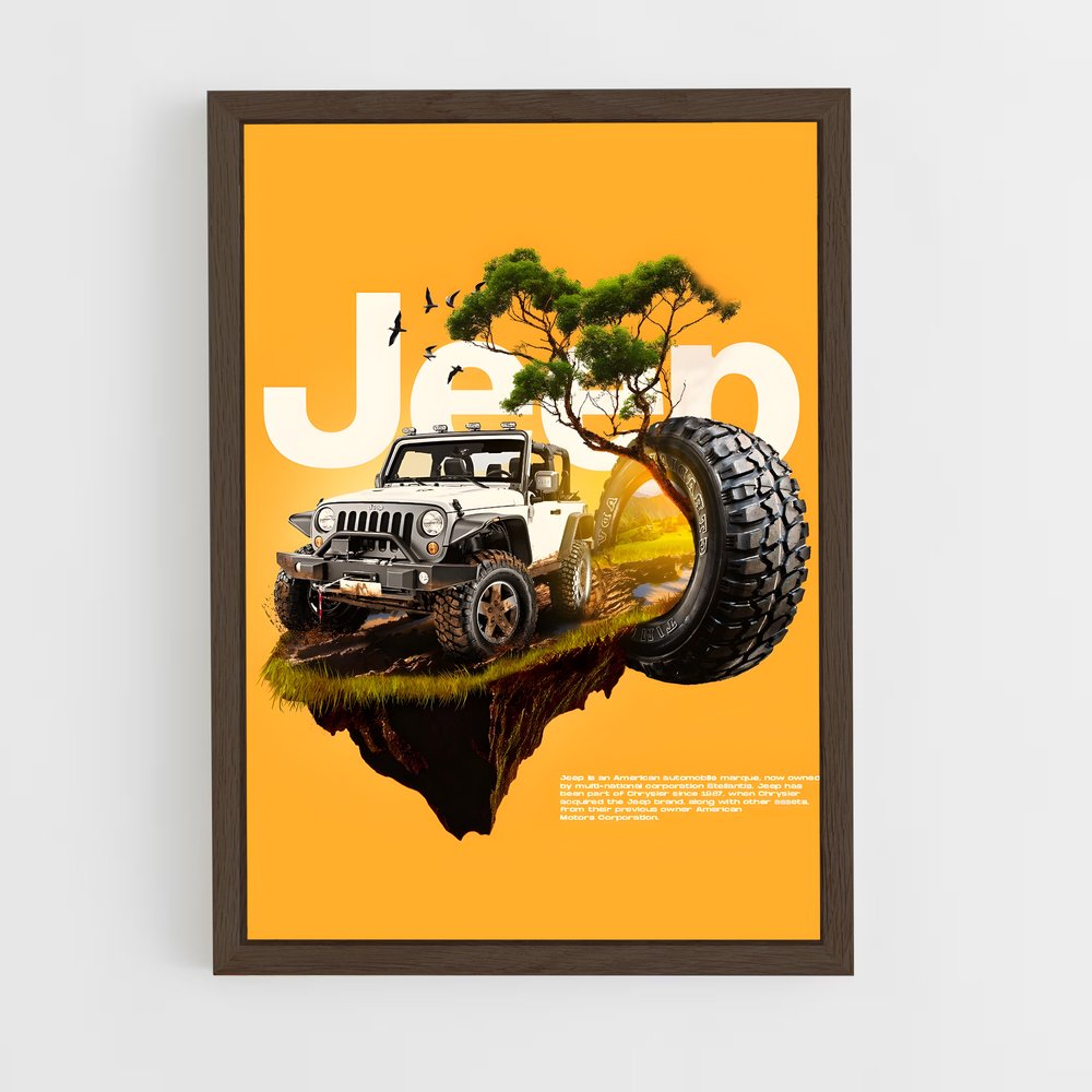jeep-4 cadre Bois foncé