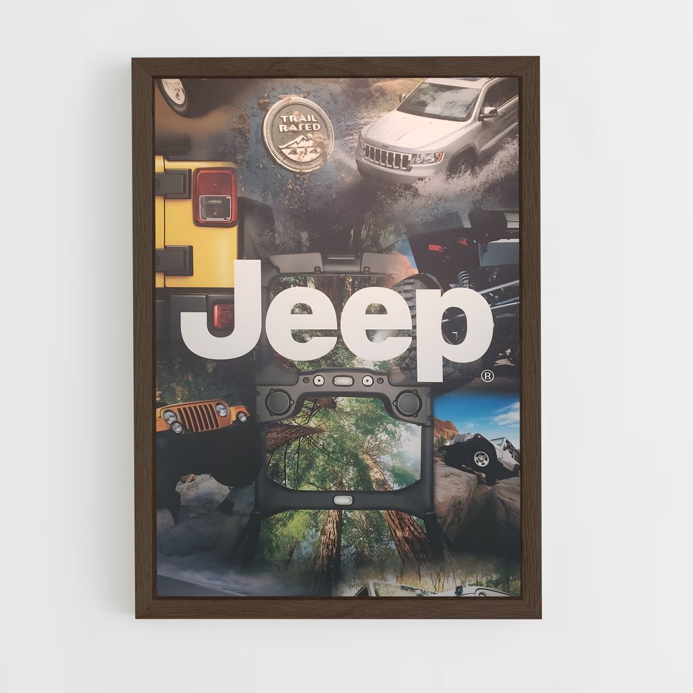 jeep-8 cadre Bois foncé