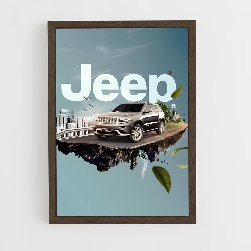 jeep-9 cadre Bois foncé