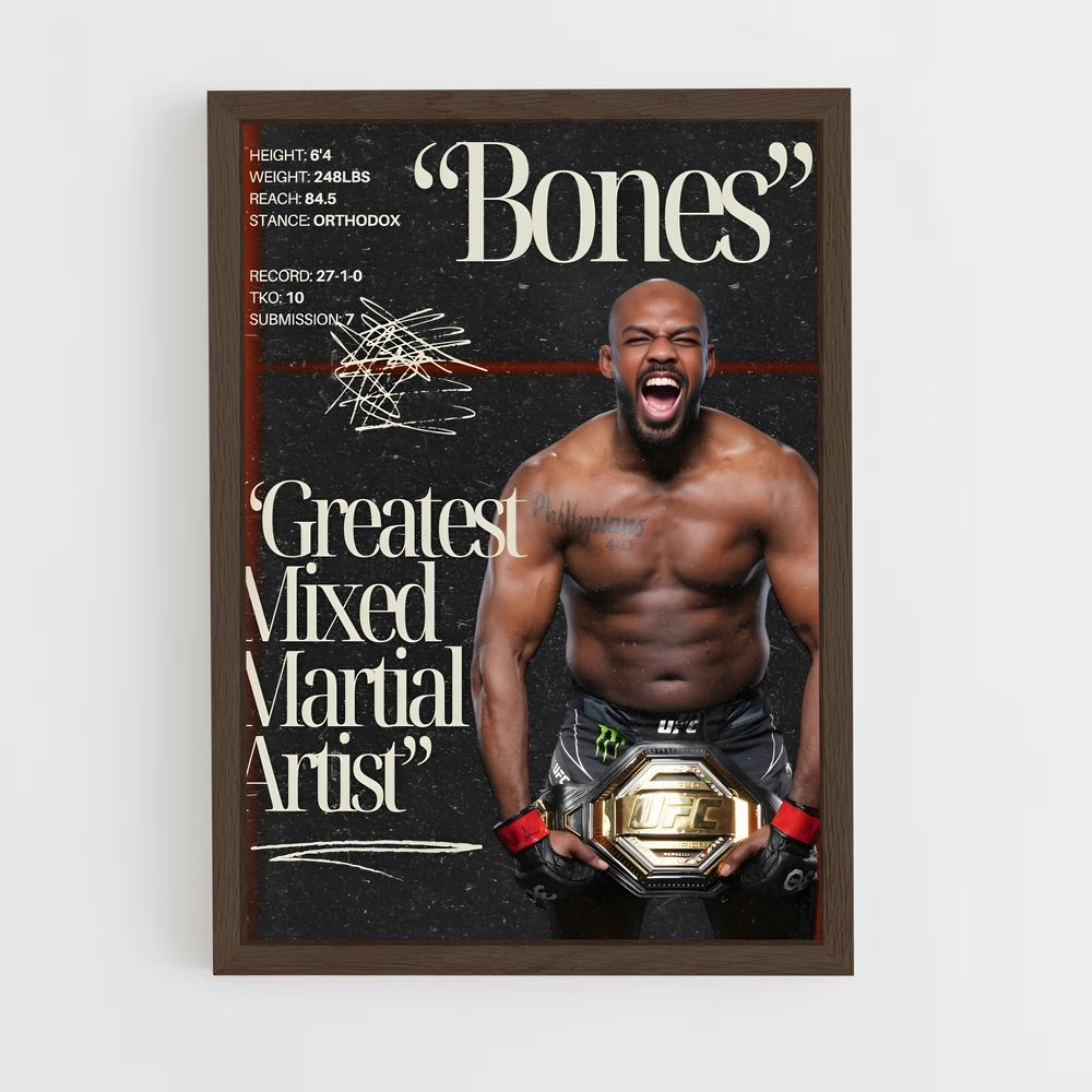 jon-jones-14 cadre Bois foncé